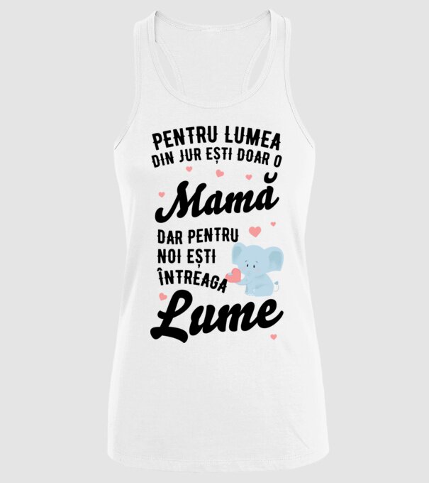 Pentru lumea din jur ești doar o mamă, dar pentru noi ești întreaga lumea model alb pe tricou