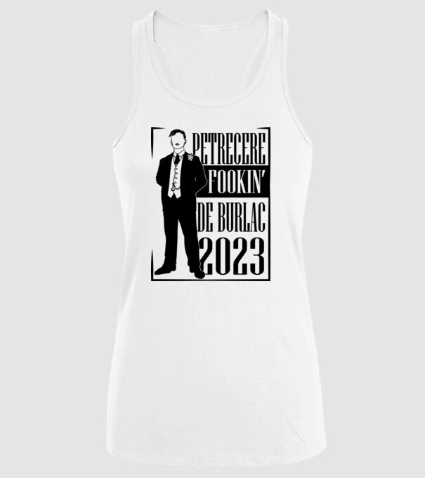 Petrecere Fookin de burlac model alb pe tricou