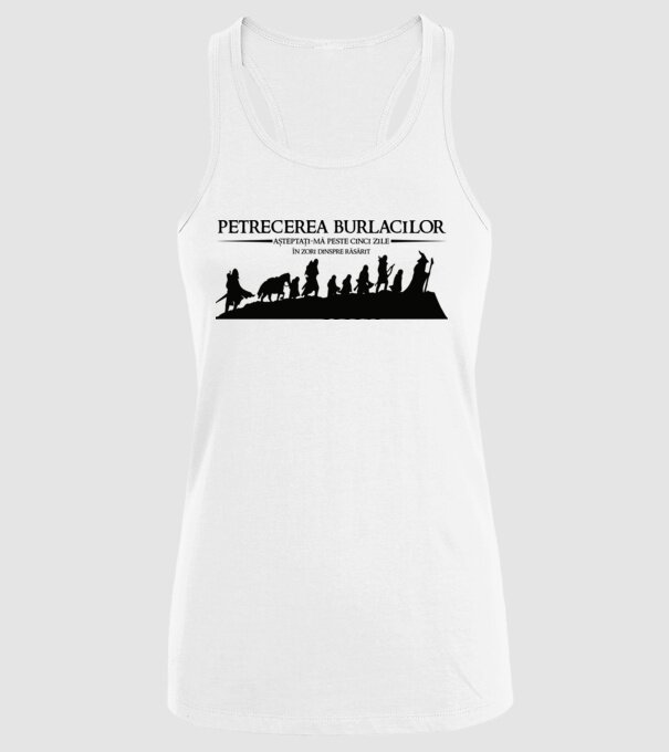 petrecerea burlacilor - așteptați-mă peste cinci zile - în zori dinspre răsărit model alb pe tricou