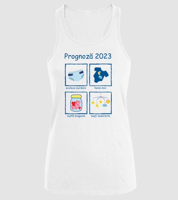 Prognoză 2023 model alb pe tricou