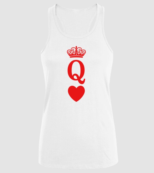 Queen model alb pe tricou