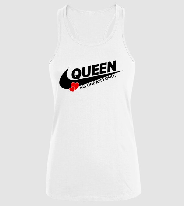 Queen model alb pe tricou