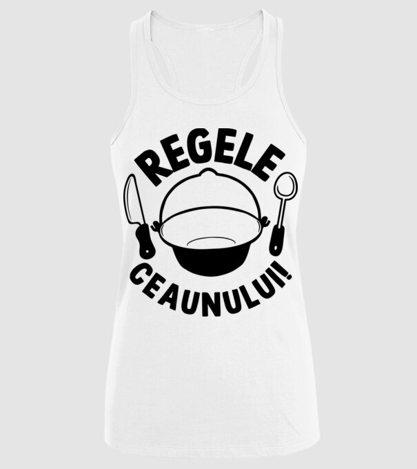 Regele - ceaunului! model alb pe tricou