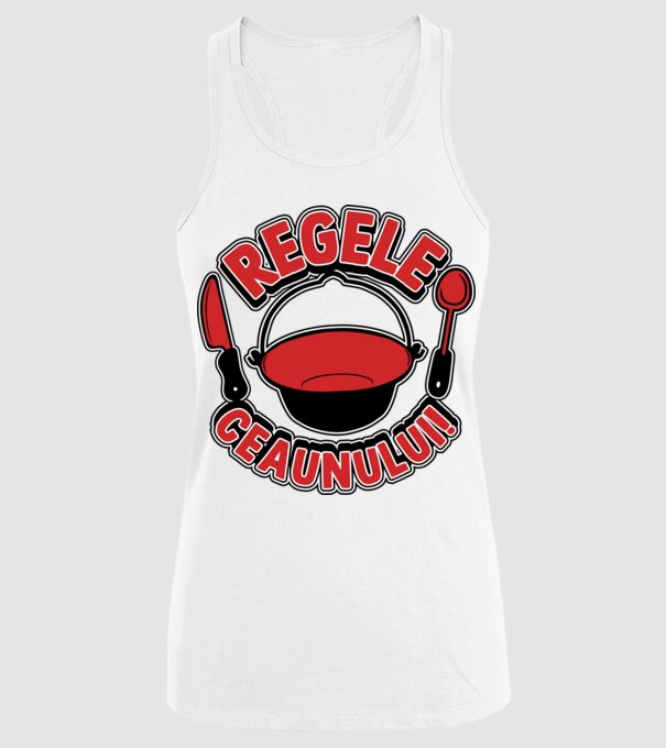 Regele - ceaunului! model alb pe tricou