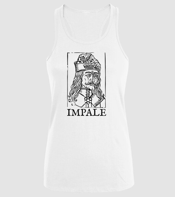 România dracula impale model alb pe tricou