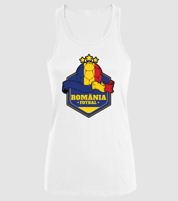 România Fotbal model alb pe tricou