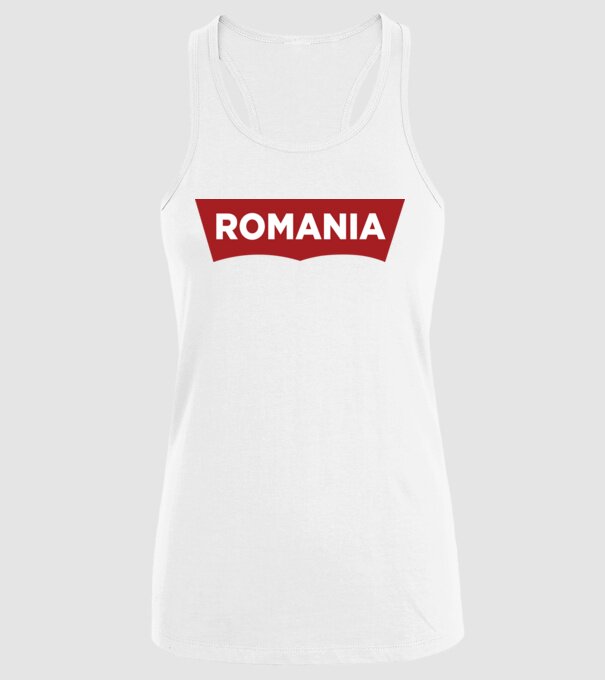 România levis model alb pe tricou