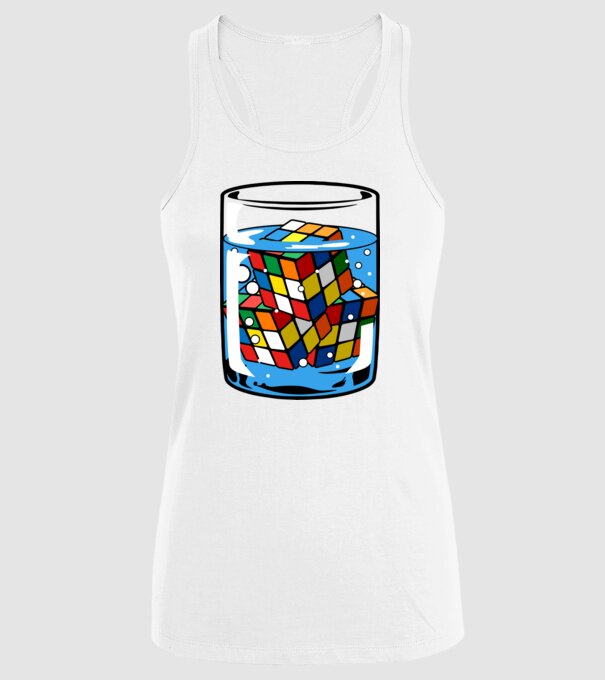 Rubik Ice model alb pe tricou