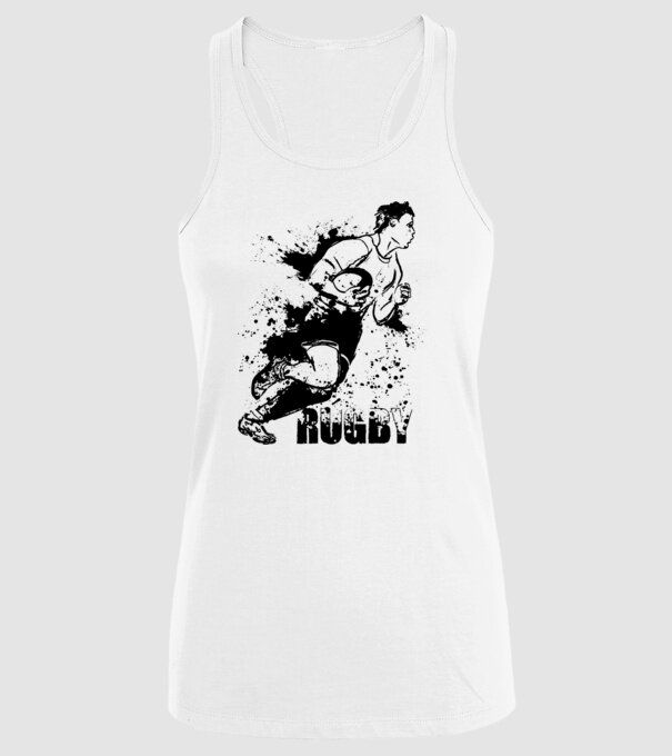 Rugby model alb pe tricou