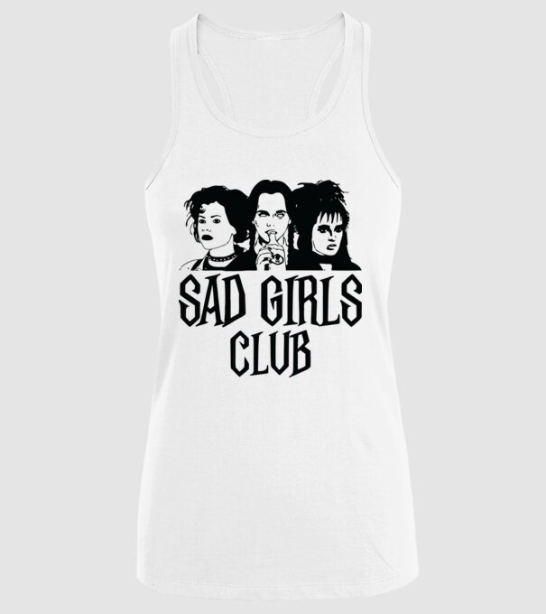 Sad Girls Club model alb pe tricou