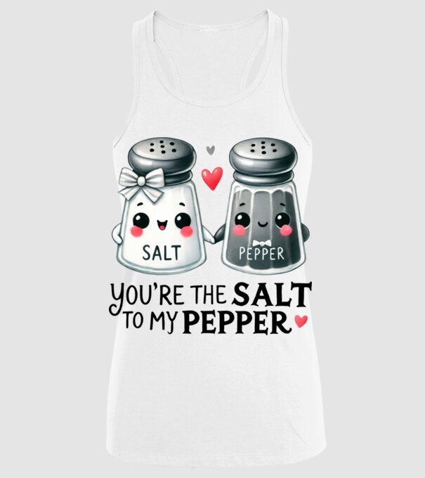 Salt to my Pepper model alb pe tricou