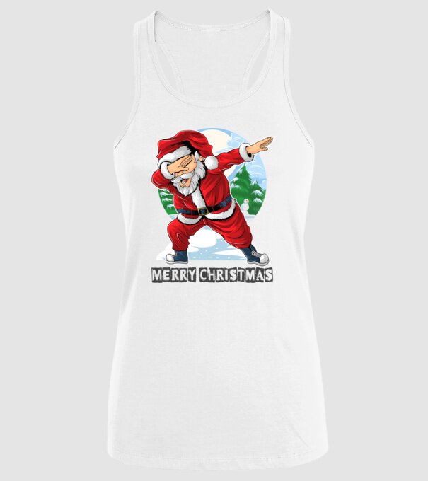 Santa merry christmas model alb pe tricou
