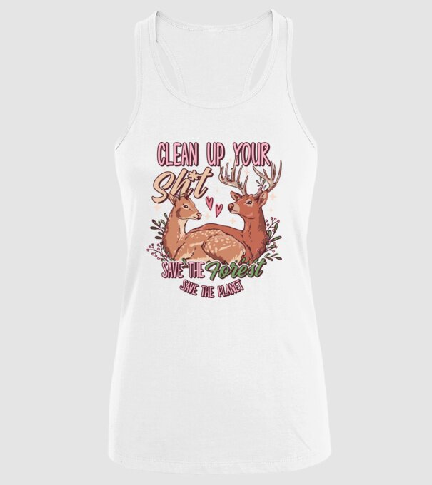 Save the forest model alb pe tricou