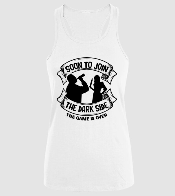 Soon join the dark side model alb pe tricou