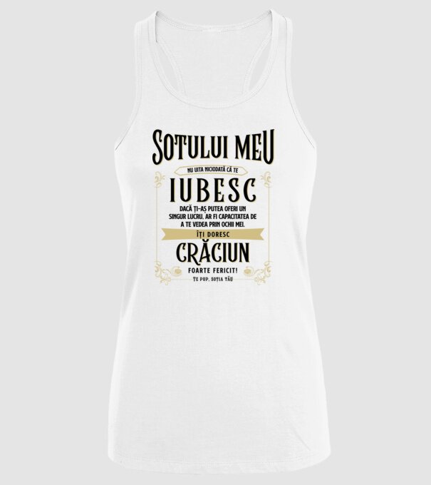 Soțului meu model alb pe tricou