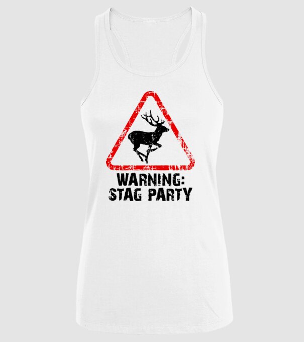 Stag Party model alb pe tricou