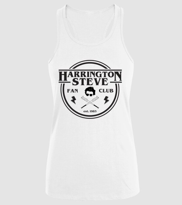steve harrington fan club est 1983 model alb pe tricou