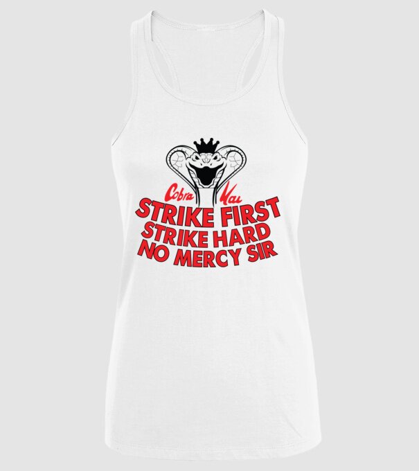 Strike first strike hard logo model alb pe tricou