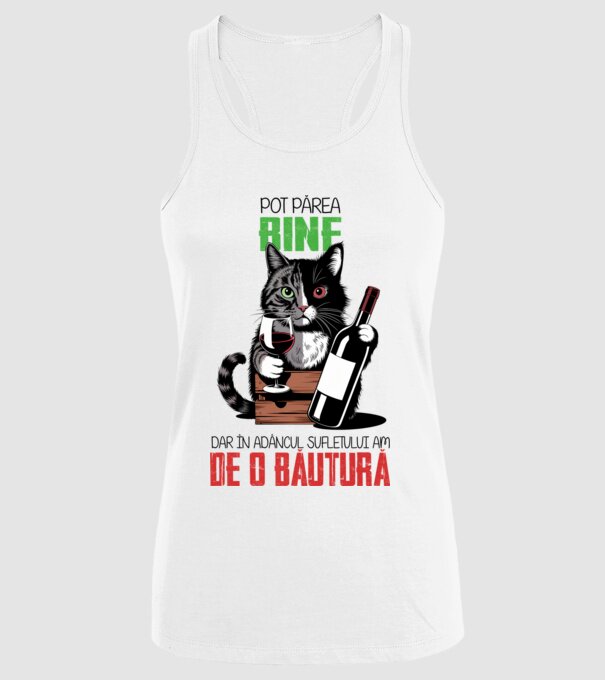 sunt bun pentru o băutură Alb model alb pe tricou