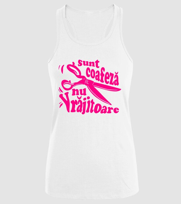 sunt coafeză, nu vrăjitoare model alb pe tricou