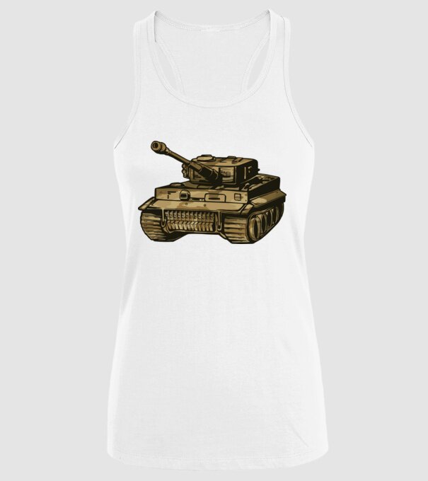 Tancuri model alb pe tricou