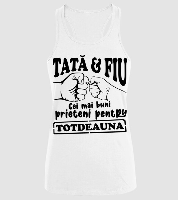 tată & fiu - cei mai buni prieteni pentru totdeauna model alb pe tricou