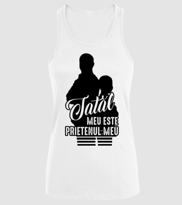 tatăl meu este prietenul meu model alb pe tricou