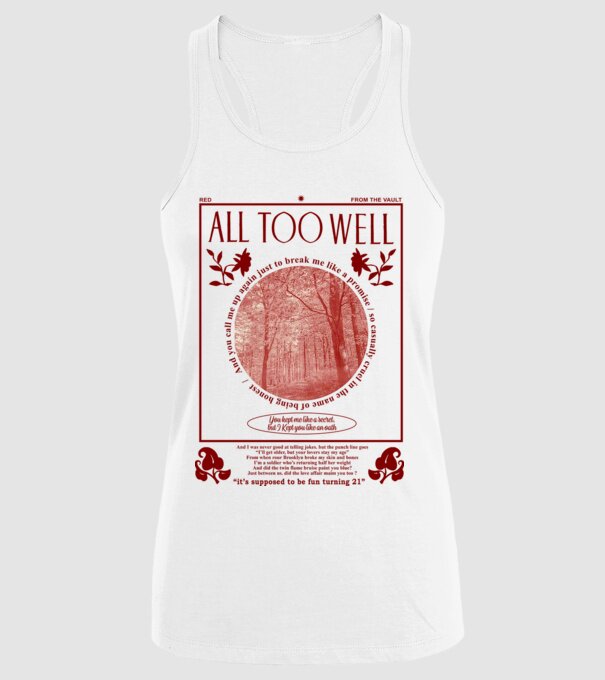 Taylor Swift All too well model alb pe tricou