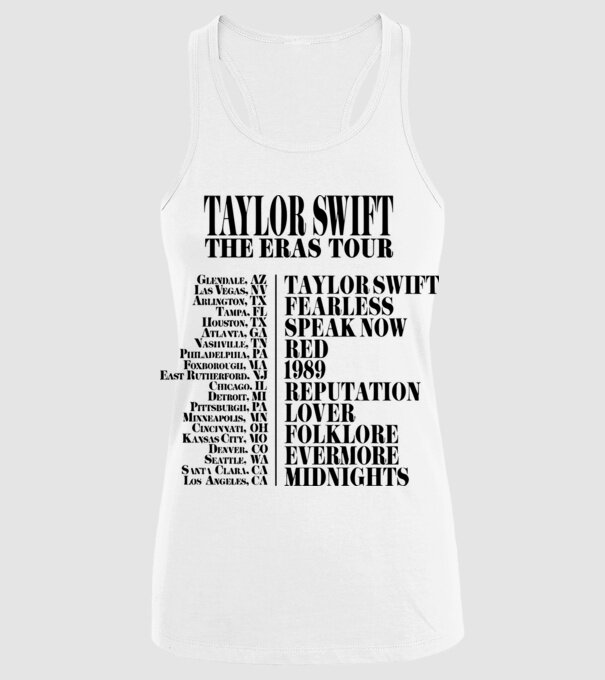 Taylor Swift Eras tour back model alb pe tricou