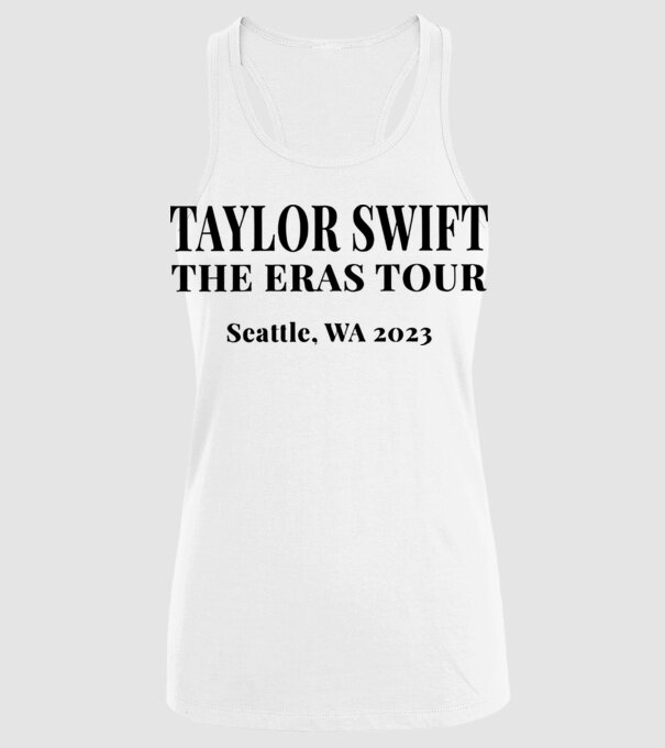 Taylor Swift Eras tour text2 model alb pe tricou