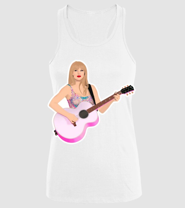 Taylor Swift pink model alb pe tricou