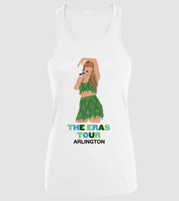 Taylor Swift The Eras Tour Arlington 2 model alb pe tricou