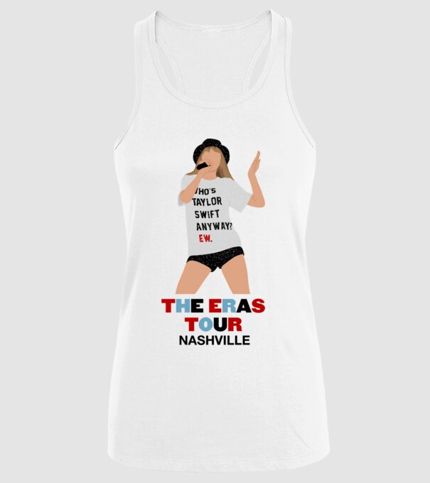 Taylor Swift The Eras Tour Nashville 2 model alb pe tricou