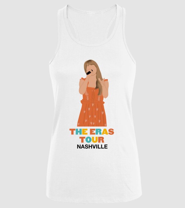 Taylor Swift The Eras Tour Nashville 3 model alb pe tricou
