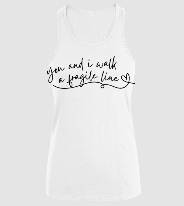 Taylor Swift you and i walk a fragile line model alb pe tricou