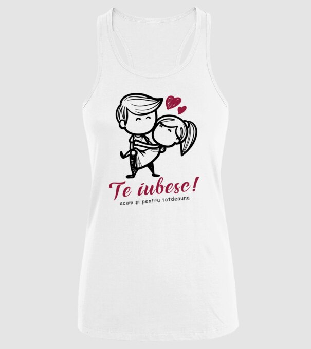 te iubesc! model alb pe tricou