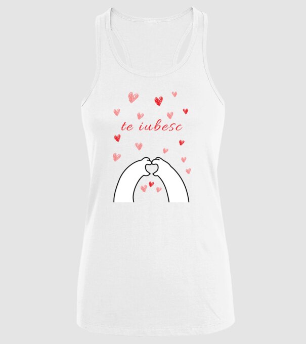 te iubesc model alb pe tricou