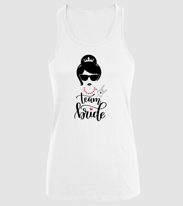 Team Cool Bride model alb pe tricou