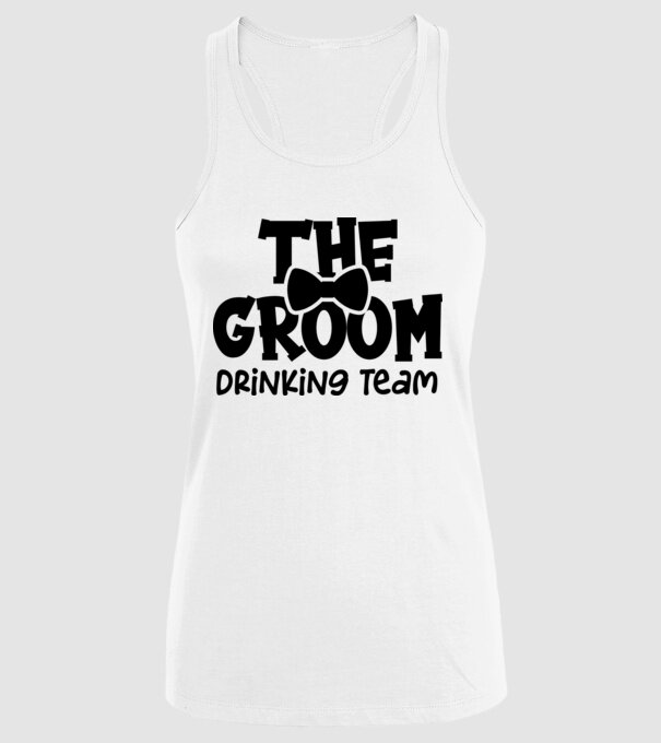 The Groom model alb pe tricou