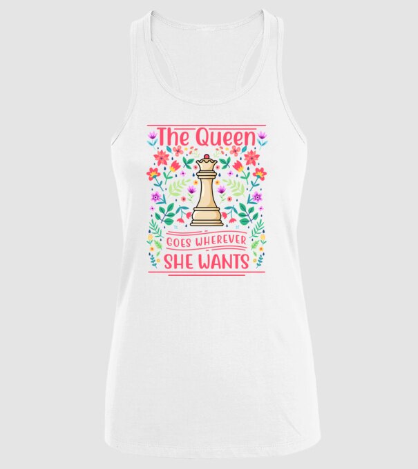 the queen goes wherever she wants model alb pe tricou