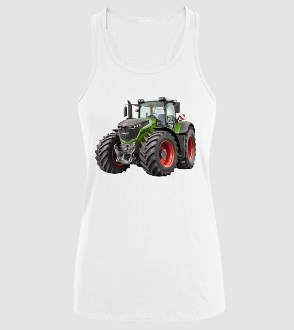 TRACTOR model alb pe tricou