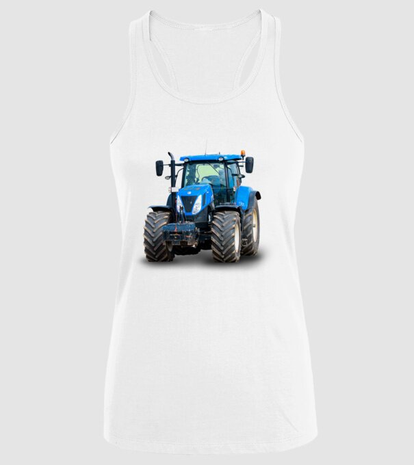 TRACTOR model alb pe tricou