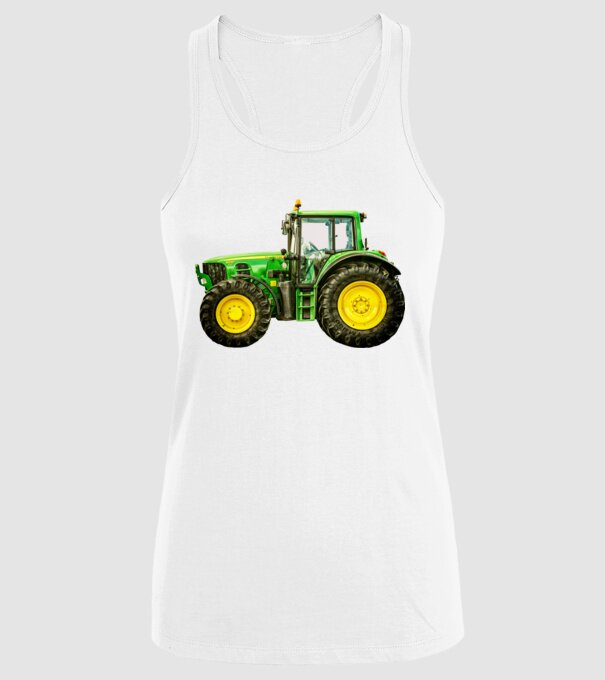 TRACTOR model alb pe tricou
