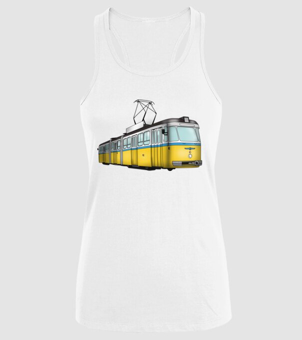 Trenuri model alb pe tricou