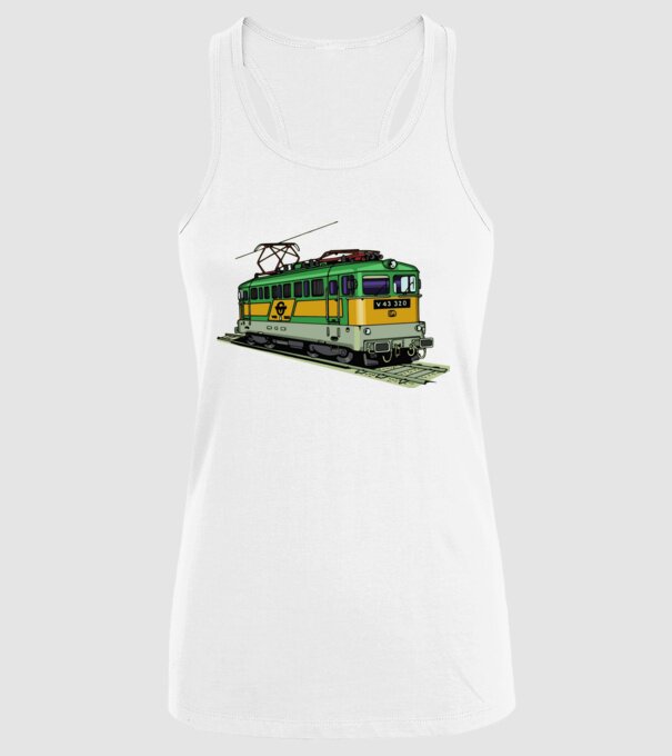 Trenuri model alb pe tricou