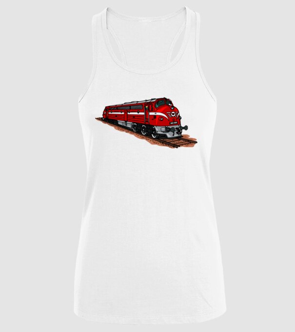 Trenuri model alb pe tricou