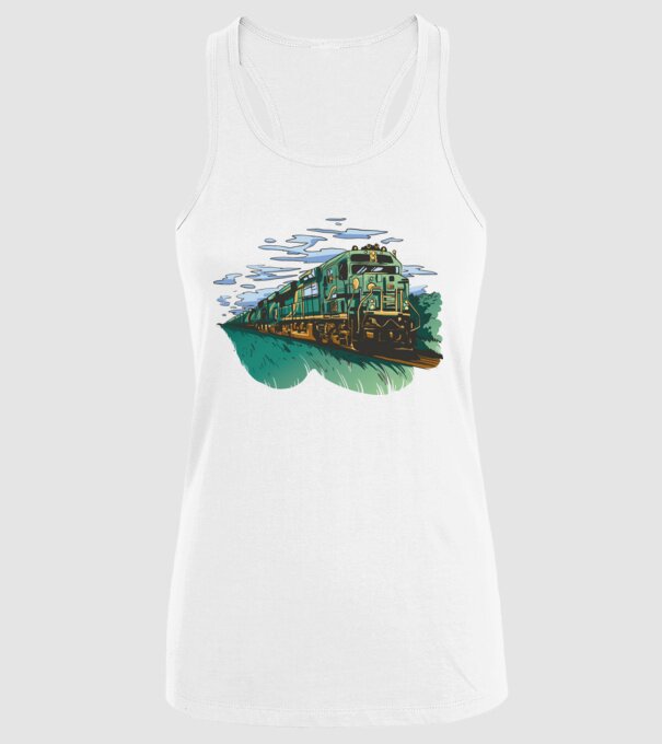 Trenuri model alb pe tricou