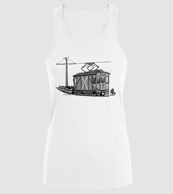 Trenuri model alb pe tricou
