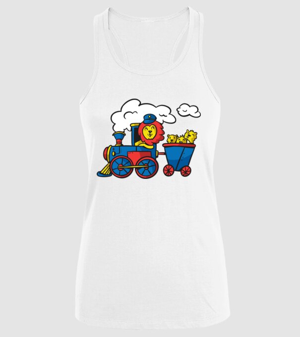 Trenuri model alb pe tricou