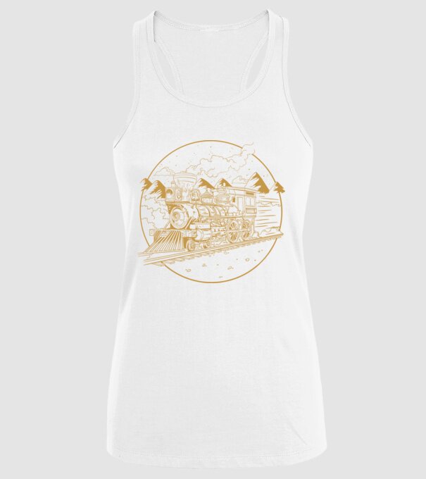 Trenuri model alb pe tricou